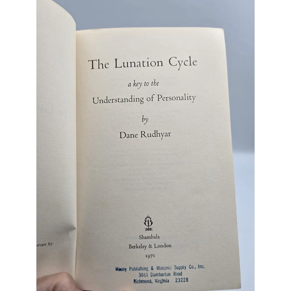 The‎ Lunation Cycle by Dane Rudhyar (Paperback, 1967) Personality Understanding